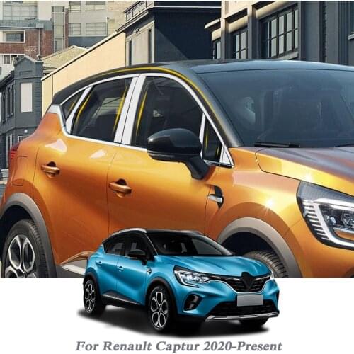 Car Styling Column Sticker For Renault Captur 2020-Present Window Trim Cover Exterior Body Decoration Chrome Exterenal Accessory