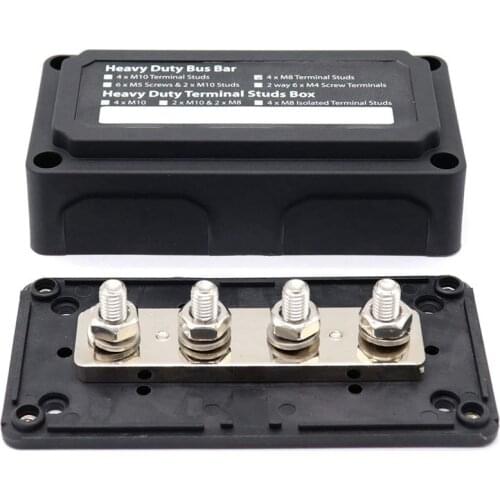 DC 48V 300A 4 Terminal Studs Busbar Power Distribution Block for Car Boat (Black)
