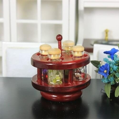 G06-X529 children baby gift Toy 1:12 Dollhouse mini Furniture Miniature rement Big Wheel spice rack 1pcs