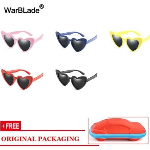 WarBLade Cute LOVE Heart Kids Sunglasses Children Boys Girl Sun glasses Flexible Soft Rubber Glasses Baby Sun-shading Eyeglasses