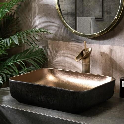 Europe Vintage Style Art Porcelain Countertop Basin Sink Ceramic Bathroom Vessel Sinks Vanities bathroom sink art wash basin