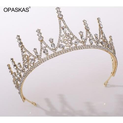 Headdress Golden Baroque Crown Web Celebrity Silver Tiara Wedding Dress Adult Birthday Princess Diadem For Women VL