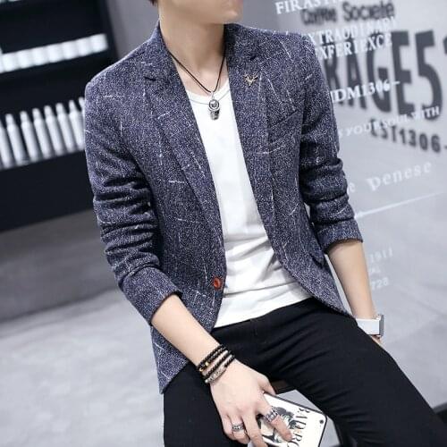 Leisure suit men Korean fashion slim handsome small business suit business suit summer thin one button jacket