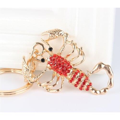 Red Scorpion Crystal Charm Purse Handbag Car Key Ring Chain Party Wedding Birthday Creative Gift