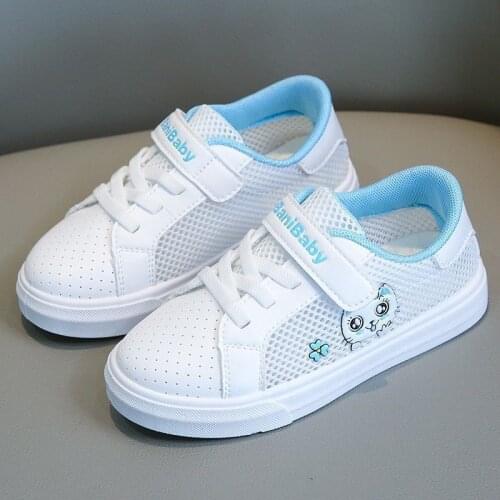 Kids net shoes spring autumn new children shoes white shoes girls board shoes breathable soft bottom sports hollow casual shoes