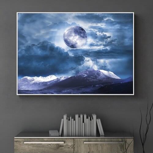 Moon Clouds and Fog Thunder Weather and Meteorological Art Painting Living Room Decoration Painting Wall Painting Canvas