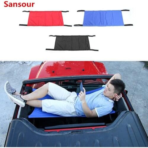 Sansour Multifunctional Car Top Roof Storage Hammock Bed Rest Network Cover Accessories for Jeep Wrangler TJ JK 97-18 Styling