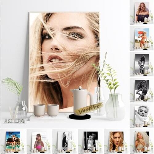 Kate Upton Fashion Magazine Model Black White Poster Actress Modern Canvas Painting Home Decor Sexy Girl Art Print Wall Stickers