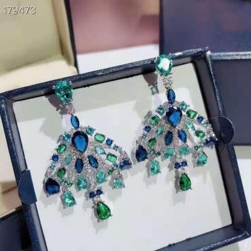 Fashion Jewelry Crystal Tassel Design Tassel Big Earrings Top Quality Fashion Party Women Jewelry