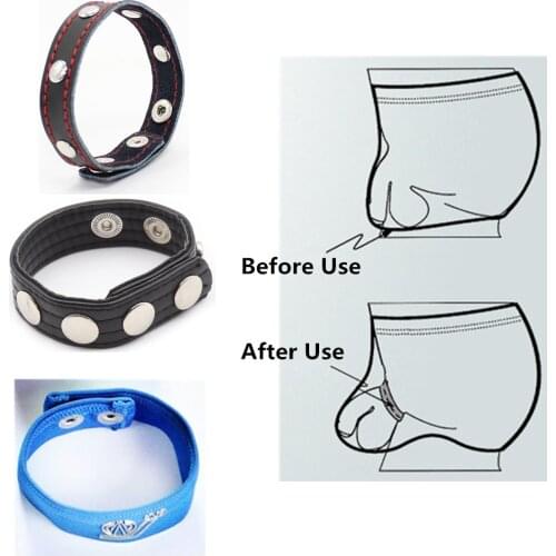Men Penis Ring Sexy Adjustable Testicle Strap Leather Cock Cage Rings Male Erection Enhancer Gay Balls Stretcher Bondage Strap