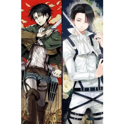 BL Male Japanese Anime Attack on Titan Levi Ackerman Throw Otaku Dakimakura Gifts Bedding Hugging Body Pillow Case 150x50 CM