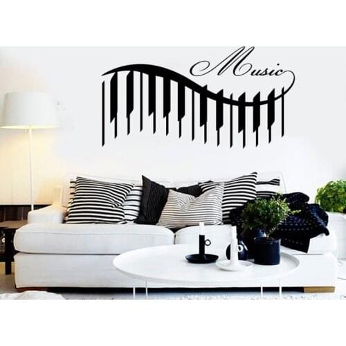 Wall Vinyl Music Piano Beautiful Songs Guaranteed Quality Decal Mural Art A4-029