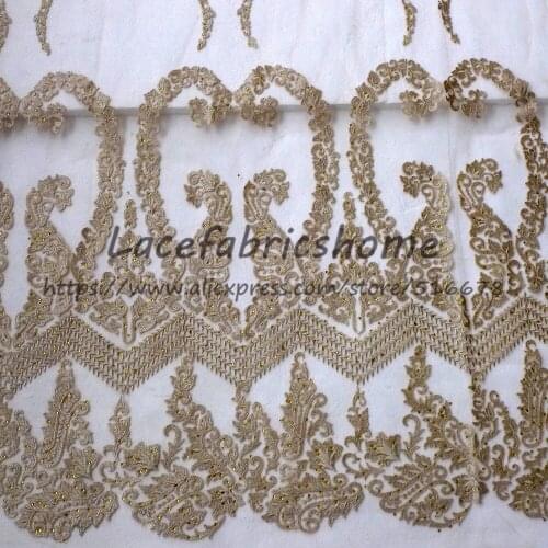 New fashion water soluble fine embroidery with gold/pink sepuins fabric for evening wedding dress lace fabric 130cm by yard