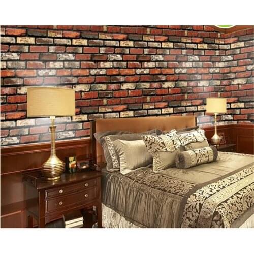 Beibehang Papel de parede waterproof personality three-dimensional pvc wallpaper painting in the living room retro brick pattern