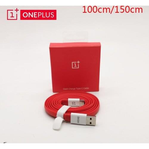 100CM/150CM Original oneplus 6t 6 5t 5 3t 3 flat Noodle Dash charge 5V/4A USB type c one plus 7 6 t Fast Charging Data Sync cord