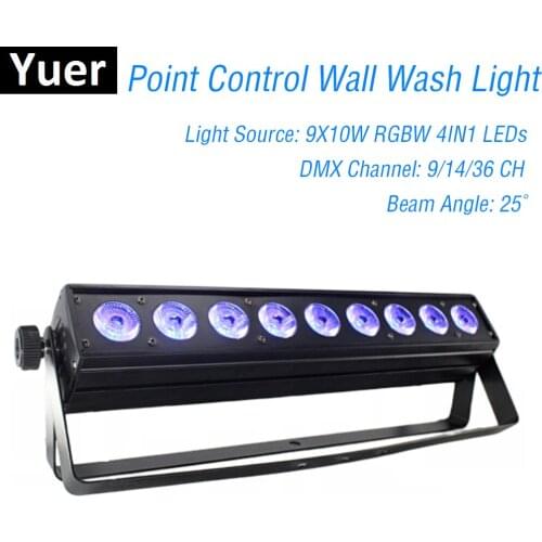 LED Bar DMX 9X10W RGBW 4IN1 LED Wall Wash Light Stage Lighting Effect Wash Wall Light Point Control For LED Light Party Stage Dj