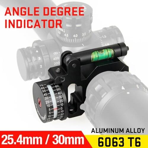 PPT 25.4mm 30mm Bubble Level Scope Mount with Angle Degree Indicator 6063 T6 Aluminum Black Color Hunting Shooting gs24-0184