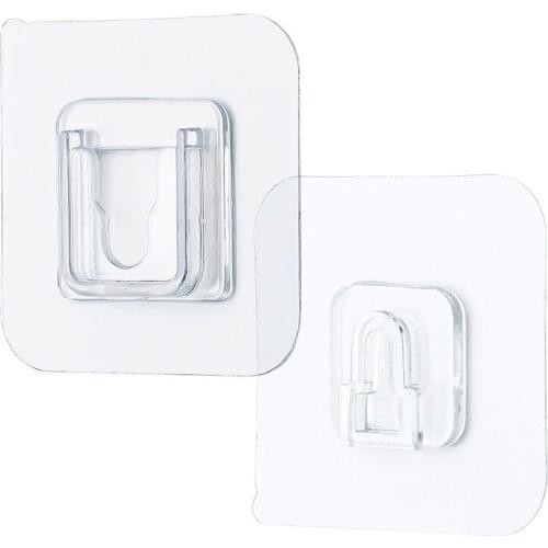 Dropshipping Double Sided Adhesive Wall Hooks Wall Hanger Transparent Suction Cup Sucker Hook Double-Sided Adhesive Wall Hooks