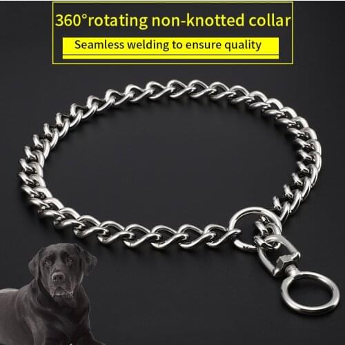 Stainless Steel Dog Chain Collars Durable Adjustable Necklace For Strong Large Dogs Pitbull Bulldog Outdoor Training Pet Collar