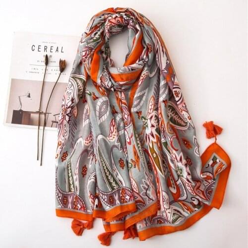 Luxury Lady cotton material scarf Autumn and winter warm Cotton silk scarves womens New style Print Sunscreen Fashion shawl