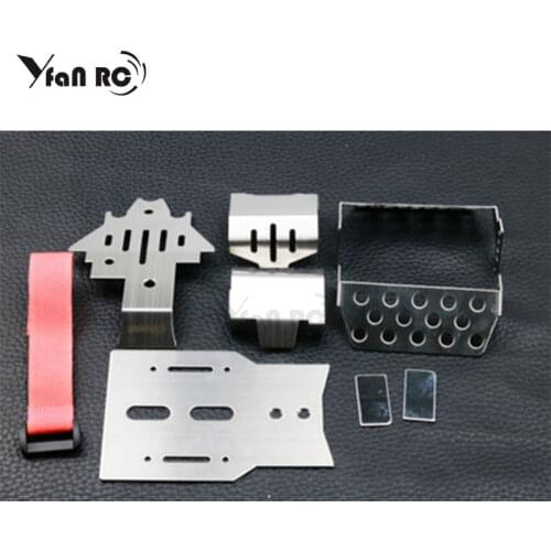 Six-in-One TRX4 Stainless Steel Chassis Armor Set Axle Protector Plate for 1/10 RC Crawler TRX-4 Metal Upgrade Parts