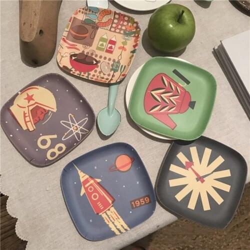 Korean Snacks Frosted Platos Bamboo Fiber Dried Fruit Plate Fiber Environmentally Friendly Comics Decorative Candy Tray поднос
