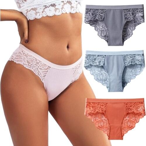 LEVAO Fashion Lace Panties Underwear For Women Panties Sexy Briefs Seamless Lingerie Underpants Plus Size Girls Bikini Traceless