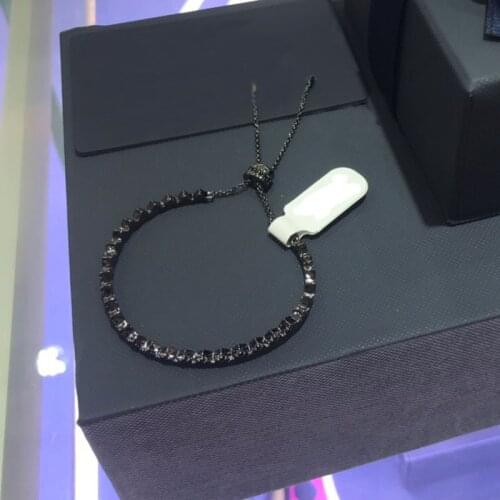 UMGODLY Luxury Brand Black Bracelet Micro Zirconia Stones Zigzag Wave Shape Bracelets Women Fashion Jewelry