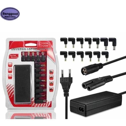 90W Universal Laptop Charger AC Power Adapter Auto Recognition Adjustable w/ 13 Detachable Plug for Laptop Notebook Power Supply