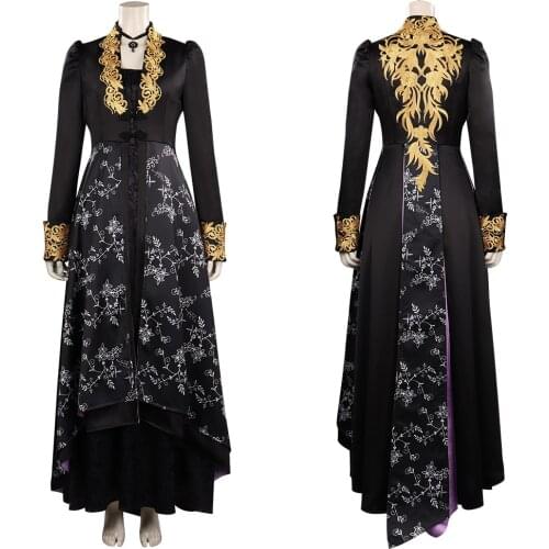 Witcher Yennefer Cosplay Costume Halloween Costume for Women Retro Vestidos Court Long Robe Outfits