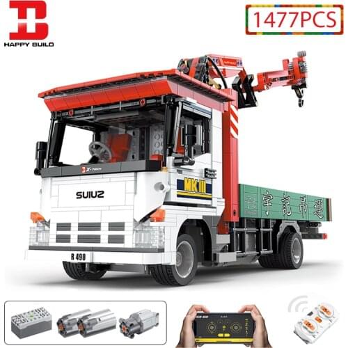 1477pcs Technical City APP RC Engineering Truck Car Building Blocks Remote Control Crane Vehicle Bricks Toys For Children Gifts