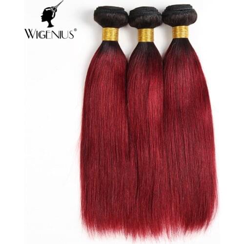 1B/Bug Brazilian Straight Ombre Hair 3 Bundles Human Hair Bundles 10 12 14 16 18 20 22 24 26 28 Inch Remy Hair Extensions