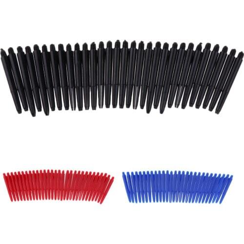 30pcs Nylon Dart Shafts Medium 43mm 2BA Screw Thread Durable and Lightweight Blue Black Red Darts Accessories