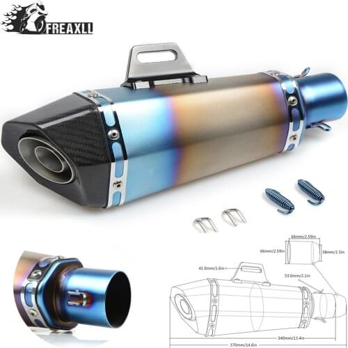 36-51MM Universal Motorcycle Exhaust Pipe muffler Dirt Bike With DB Killer For Kawasaki Versys 650 Z 800 1000 S Ninja 300 636
