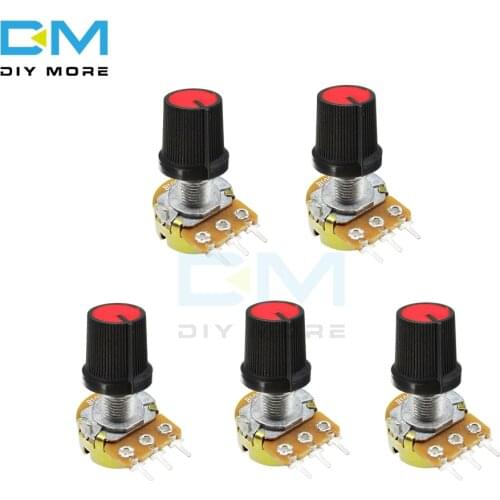 5PCS WH148 Rotary Potentiometer B1K 5K 10K 20K 50K 100K B500K Ohm Linear Taper 3P 3 Pin Potentiometer 3PIN With Caps For Arduino