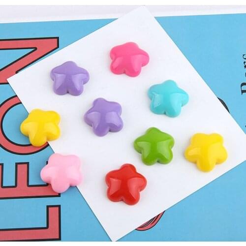 New arrived 50pcs/lot color print geometry stars shape flatback beads diy jewelry earring/garment accessory