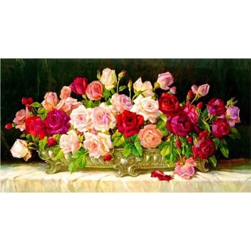 5D DIY Diamond Painting Flowers Diamond Embroidery Full Cross Stitch Needlework Rhinestone Mosaic Home Decor Handmade Gift