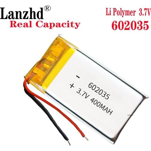 8PCS 3.7V Lipo cells 602035 400mah Lithium Polymer Rechargeable Battery For MP3 MP4 MP5 GPS Bluetooth headphone Car Tachograph