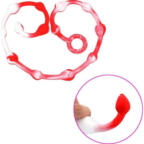 Anal Butt Plug 110cm Pull Ring Dilatator Ball Super Size Anal Sex Toys Long Silicone Anal Beads