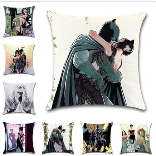 Cartoon Superhero sweet Wedding Cartoon Cushion Cover Decorative Home Throw sofa chair seat Friend Bedroom Kids Gift Pillowcase