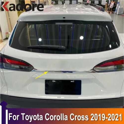 For toyota corolla cross 2019 2020 2021 ABS Chrome Rear Trunk Lid Cover Trim Tail Gate Protector Car Decoration car accessories