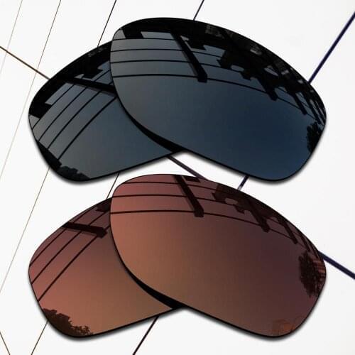E.O.S 2 Pairs Black & Brown Polarized Replacement Lenses for OakleyShes Unstoppable OO9297 Sunglasses