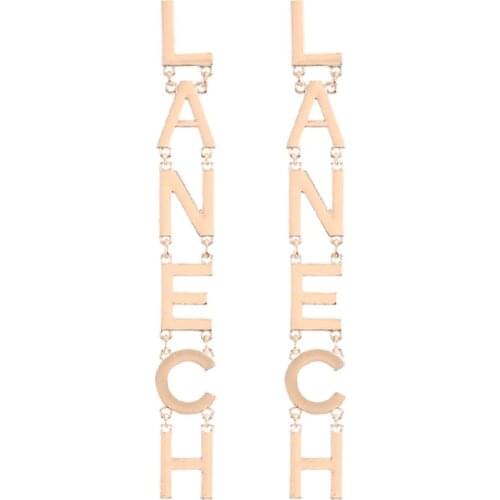 European And American Oorbellen Fashion Rectangular Letter Earrings Brand Design Classic Jewelry Trendy Women Indian Jewelry