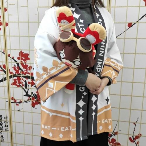 Genshin Impact Paimon Cosplay Haori Women/Men Casual Streetwear 3D Print Japanese Anime Kimono Haori Yukata Costume Accessory