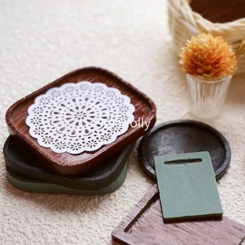 1:12 Scale Dollhouse Miniature Food Tray Mini Cake Pan Pretend Play Dollhouse Kitcen Accessories Toy for Girls