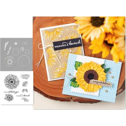 Metal Cutting Dies and Stamps Stencil Templates Sunflower for Diy Scrapbooking Album Paper Card Making Embossing Dies New 2021