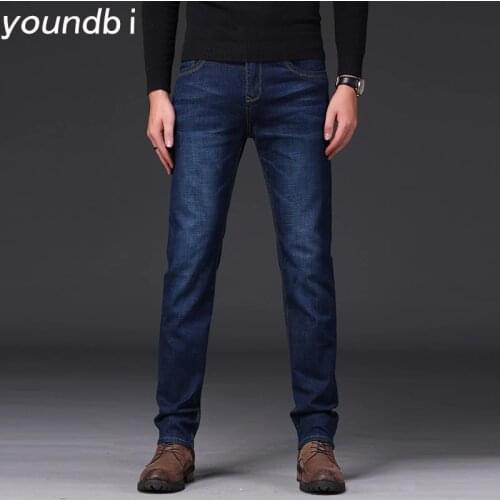 Mens Jeans 2021 New Mens Business Casual Classic Jeans Slim Fit Jeans Male Street Pant Straight Jeans Classic Pants 008