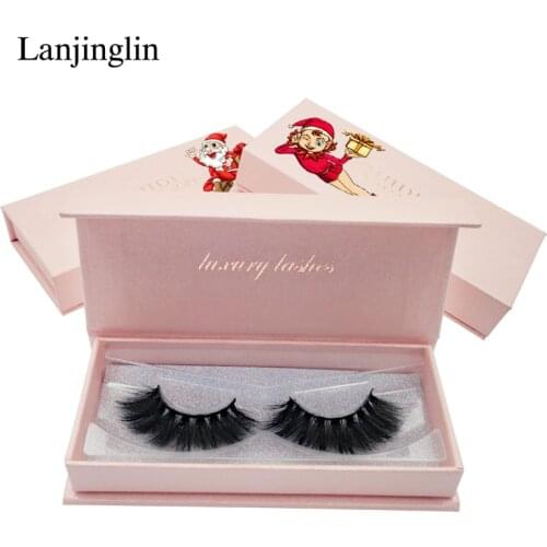 LANJINGLIN 1 pair strip lashes 3d mink false eyelashes makeup natural long fake eye lashes thick mink eyelashes extension