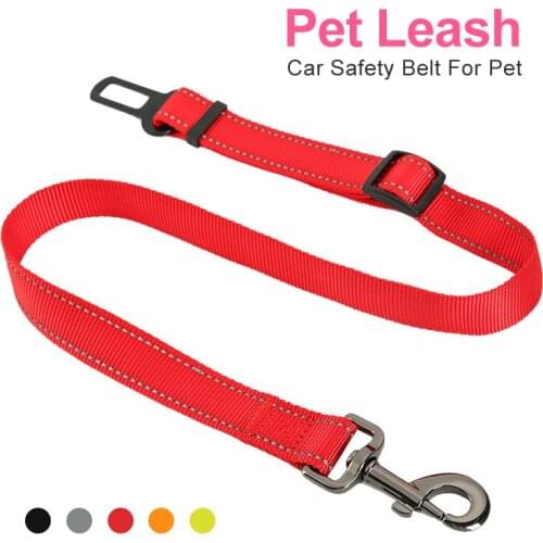 Nylon Dog Leash Pets Supplies Dog Safety Leash Lever Harness Lead Clip Traction Pet Dog Cat Car Seat Belt Pet Leashes