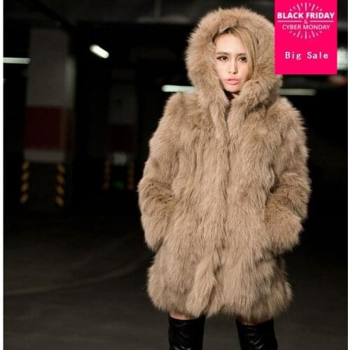 2020 autumn and winter new faux fur hooded coat women imitation hawk fur coat jacket thicker warm coat wj683 free shipping